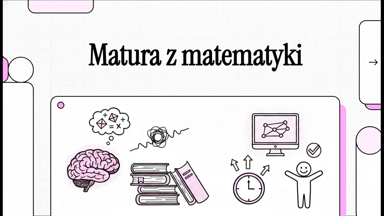 Kadr z prezentacji o maturze z matematyki, którą zrobił NotebookLM