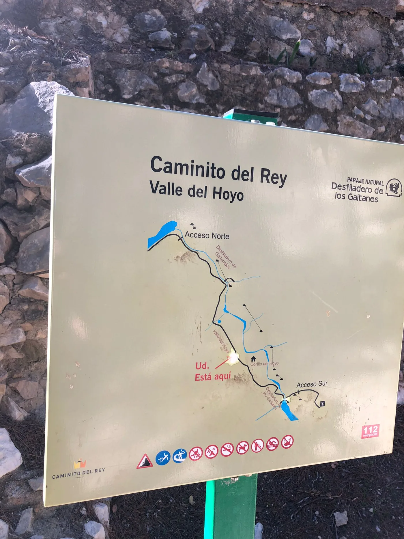 Tablica z mapą szlaku Caminito del Rey